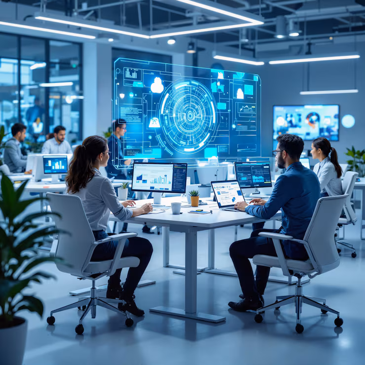 modern-office-team-analyzing-data-holographic-display_961925-707